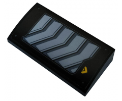 Slope, Curved 2 x 4 x 2/3 with Bottom Tubes with Vents and Yellow Arrow Pattern Model Right Side (Sticker) - Set 76160