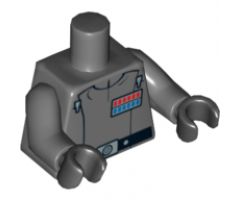 Torso SW Imperial Officer 4 (Admiral Piett) Pattern / Dark Bluish Gray Arms / Black Hands