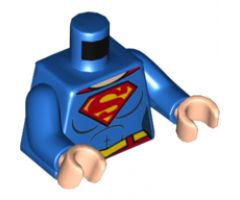 Torso Shirt with Female Outline, Belt and Red and Yellow Superman 'S' Logo Pattern / Blue Arms / Light Nougat Hands