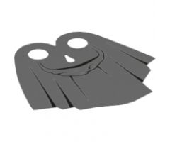 Minifigure, Body Wear Cape Cloth, Tattered with Hood Pattern - Traditional Starched Fabric