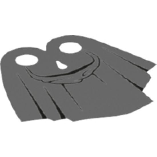 Minifigure, Body Wear Cape Cloth, Tattered with Hood Pattern - Traditional Starched Fabric