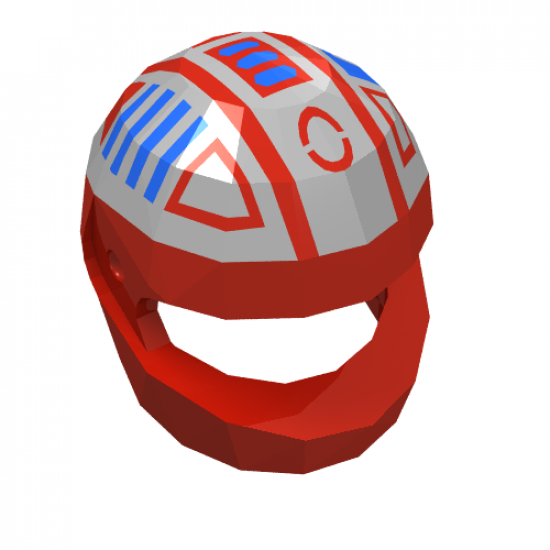 Minifigure, Headgear Helmet Motorcycle (Standard) with Blue and Silver Spyrius Pattern