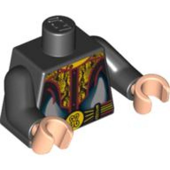 Torso Speed Racer Gold Snakeskin Collar and Belt with Two Snakes Pattern / Black Arms / Light Nougat Hands