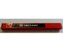 Technic, Liftarm 1 x 11 Thick with LEGO TECHNIC Logo on Black Background Pattern (Sticker) - Set 8258