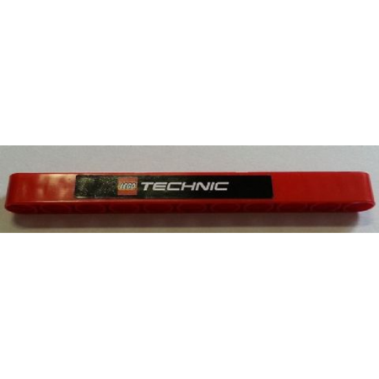 Technic, Liftarm 1 x 11 Thick with LEGO TECHNIC Logo on Black Background Pattern (Sticker) - Set 8258