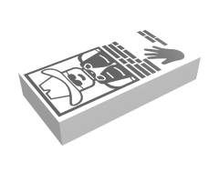 Tile 1 x 2 with Hand Print and Cowboy Pattern