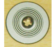 Technic, Disk 3 x 3 with Black Rings on Silver Background Pattern (Sticker) - Set 8007