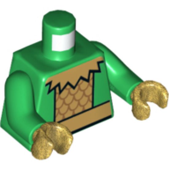 Torso Gold Scalloped Collar, Plate Armor, and Belt Pattern / Green Arms / Pearl Gold Hands