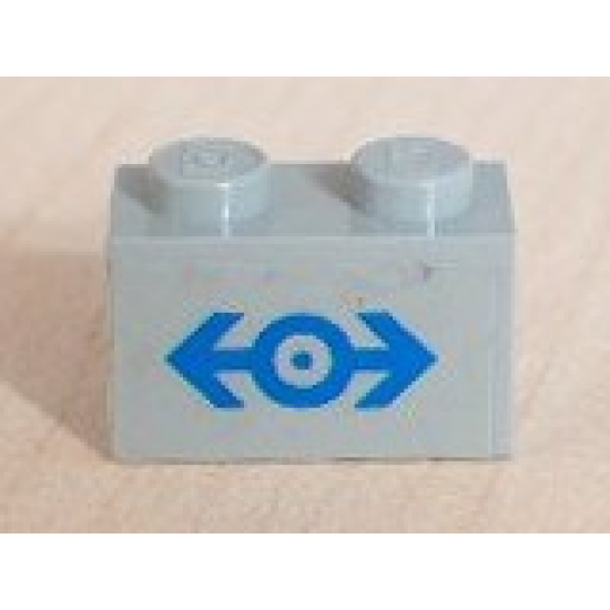 Brick 1 x 2 with Train Logo Blue Medium Pattern (Sticker) - Sets 4547 / 10002