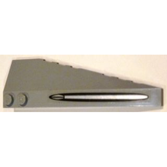 Wedge 10 x 3 Left with Silver Oval Pattern (Sticker) - Set 7660