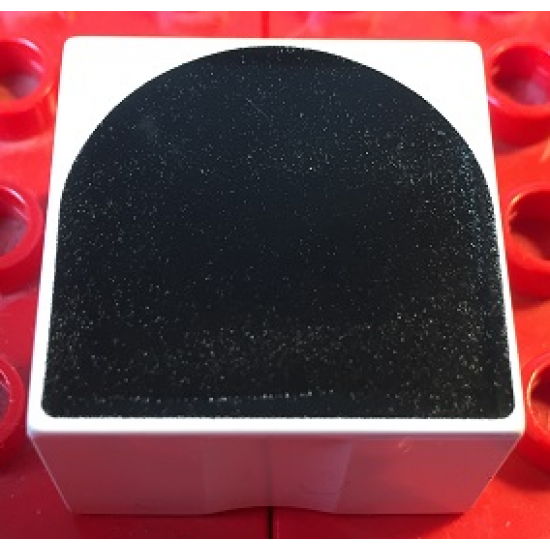 Duplo, Tile 2 x 2 x 1 with Shape Black Inverse Arch Pattern