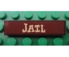 Tile 1 x 4 with 'JAIL' Pattern (Sticker) - Set 7594