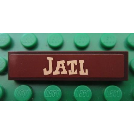Tile 1 x 4 with 'JAIL' Pattern (Sticker) - Set 7594