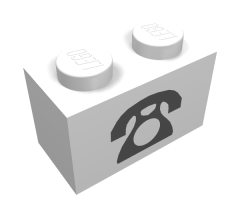 Brick 1 x 2 with Telephone Pattern