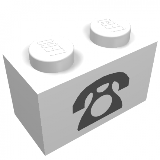 Brick 1 x 2 with Telephone Pattern