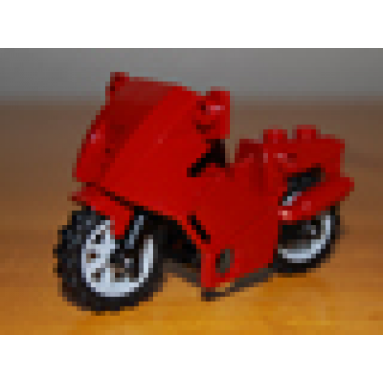 Riding Cycle Motorcycle City with Black Chassis (Long Fairing Mounts) and Light Bluish Gray Wheels