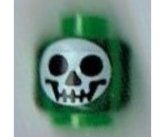 Minifigure, Head Round Black on White Skull Pattern (Witch's Bottle) - Blocked Open Stud