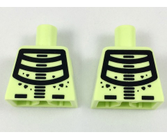 Torso Black Minifigure Skeleton Pattern