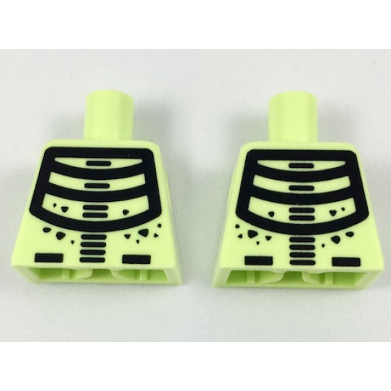 Torso Black Minifigure Skeleton Pattern