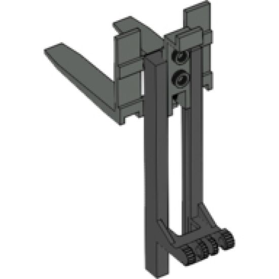 Vehicle Forklift Wide 1 x 2 Hinge Plate Locking and Dark Gray Wide Forks Reinforced