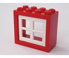 Window 2 x 4 x 3 Frame with White Window 2 x 4 x 3 Pane (4132 / 4133)