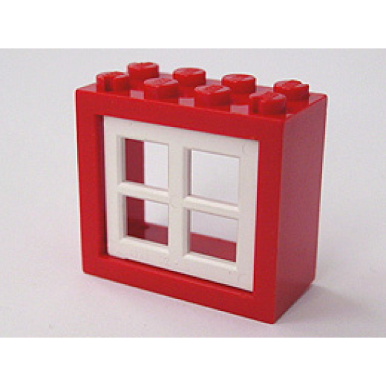 Window 2 x 4 x 3 Frame with White Window 2 x 4 x 3 Pane (4132 / 4133)