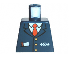 Torso Train with Logo, Three Gold Buttons, Red Tie, Pencil & Paper in Pocket Pattern