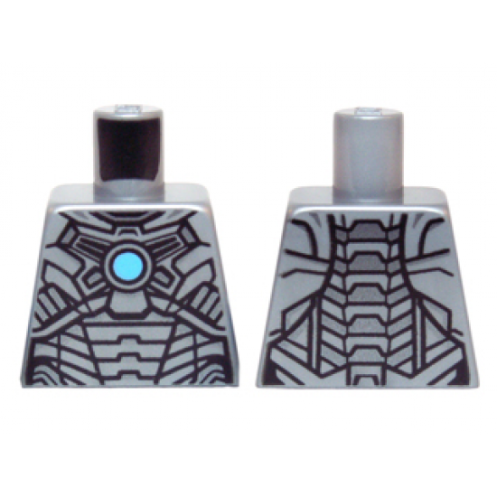 Torso Armor with Black and Silver Panels and Medium Blue Circle Pattern