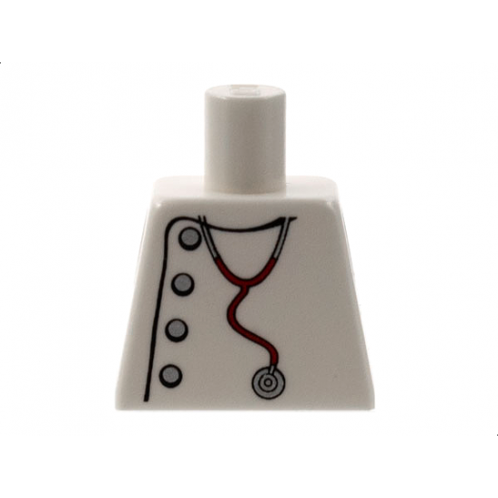 Torso Studios Lab Coat, Gray Buttons, Stethoscope Pattern (Mad Scientist)