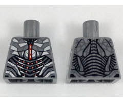 Torso Robotic Armor with Silver and Red Trim Pattern