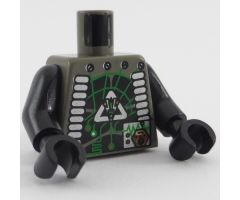 Torso Space Insectoids Green Circuitry, Silver Hose on Sides Pattern / Black Arms / Black Hands