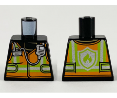 Torso Orange Vest with Silver and Lime Stripes and Silver Radio Pattern