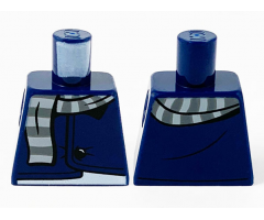 Torso Jacket with Black Button, Light Bluish Gray and Dark Bluish Gray Striped Scarf Pattern