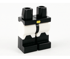 Hips and White Legs with Black Boots, Gold Buckle and Black Trapezoid Knee Plates Pattern