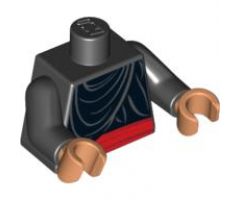 Torso Indiana Jones with Layered Shirt and Red Belt Pattern / Black Arms / Nougat Hands
