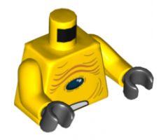 Torso Alien with Skin Folds and Black Center Pattern / Yellow Arms / Black Hands
