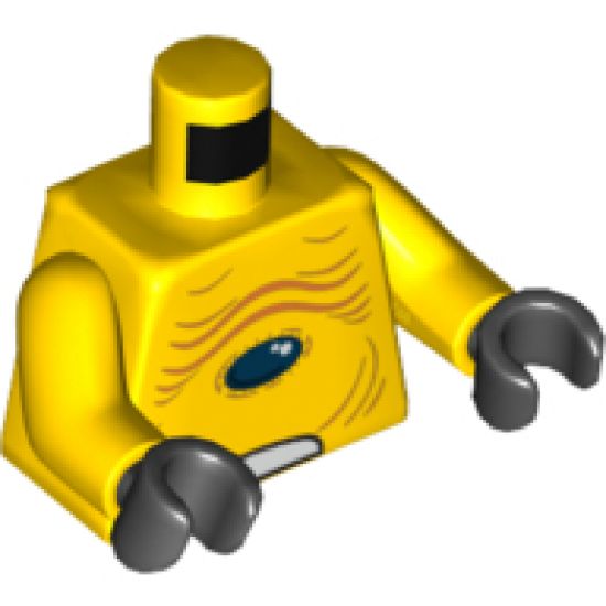 Torso Alien with Skin Folds and Black Center Pattern / Yellow Arms / Black Hands