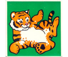 Duplo, Tile 2 x 2 x 1 with Tiger Mosaic Picture 10 Pattern (Set 1079)