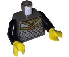 Torso Castle Knights Kingdom Scale Mail with Red Diamond Amulet Pattern / Black Arms / Yellow Hands