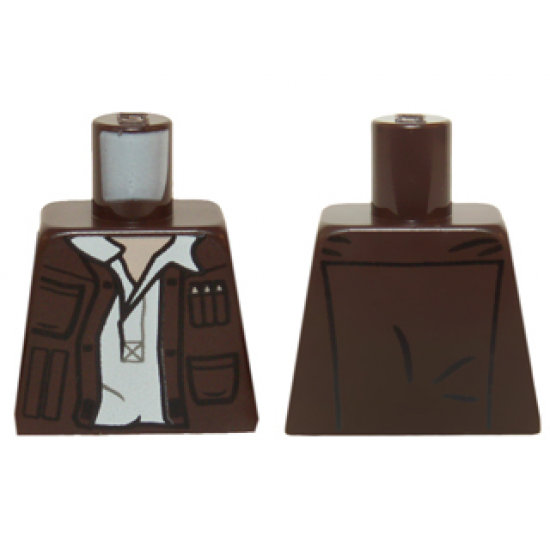 Torso SW Open Jacket with Pockets and Gadgets and White Open Undershirt with Collar Pattern