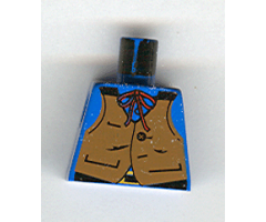 Torso Western Cowboy Brown Vest, Buckle, String Bow Tie Pattern