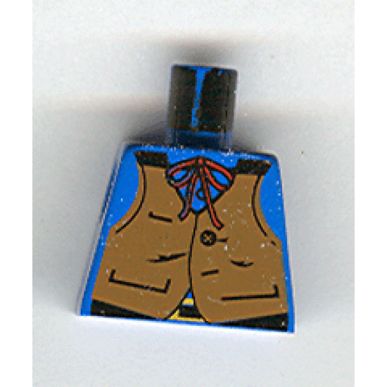 Torso Western Cowboy Brown Vest, Buckle, String Bow Tie Pattern