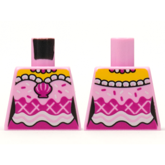 Torso Female Yellow Shoulders, Pearl Necklace, Magenta Shell and White Sprinkles and Trim Pattern