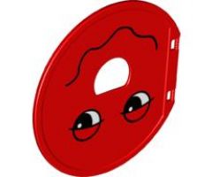 Duplo Ball Tube Exit Door with Half-Closed Eyes and Wavy Mouth Pattern