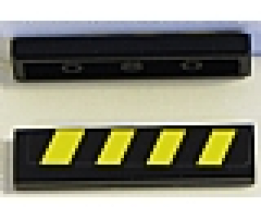 Tile 1 x 4 with Black and Yellow Danger Stripes Pattern (Sticker) - Set 7885
