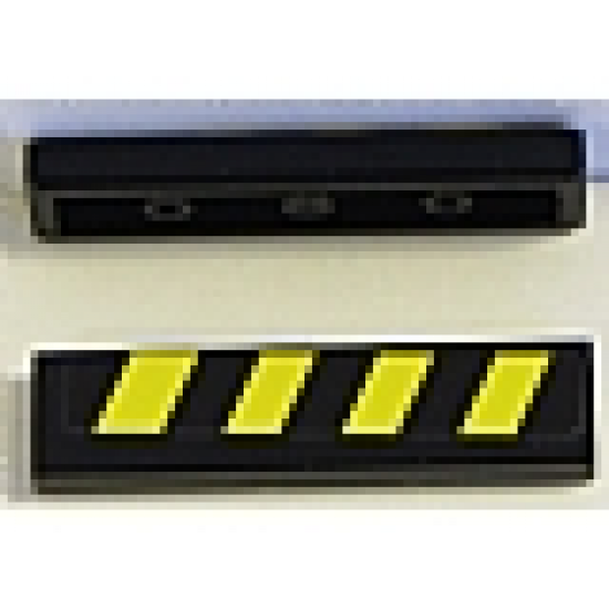 Tile 1 x 4 with Black and Yellow Danger Stripes Pattern (Sticker) - Set 7885