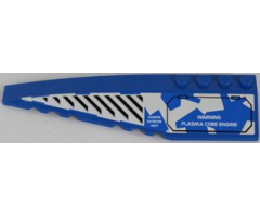 Wedge 12 x 3 Left with Black Vents and Hatch with 'WARNING PLASMA CORE ENGINE' on Blue and White Camouflage Pattern (Sticker) - Set 8118