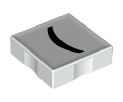 Duplo, Tile 2 x 2 with Black Parenthesis Pattern