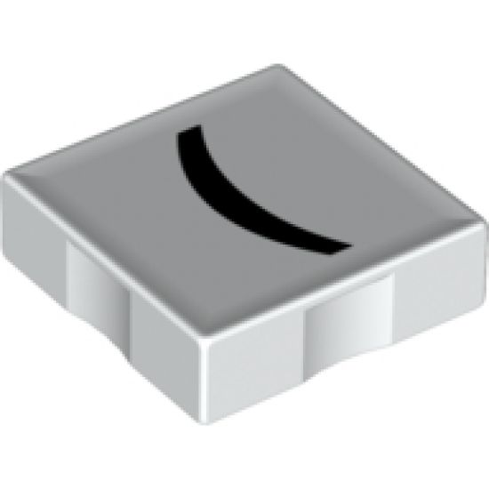 Duplo, Tile 2 x 2 with Black Parenthesis Pattern