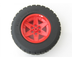 Wheel & Tire Assembly 56mm D. x 34mm Technic Racing Medium, 6 Pin Holes with Black Tire 94.3 x 38 R (15038 / 92912)